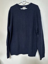 Mens LL Bean Classic 100 Shetland Wool Sweater Navy Blue Crewneck 271087 XXL