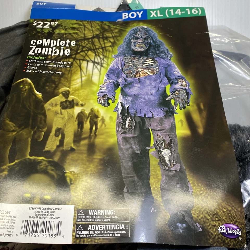 Completo Zombie Talla 14-16 Nuevo XLarge Niño Disfraz Mundo Divertido Foto 2 de 4