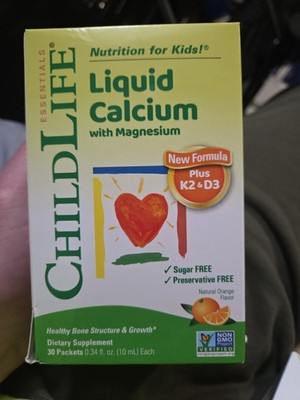 Liquid Calcium with Magnesium Plus K2 & D3, Natural Orange, 30 Packet, 0.34 fl