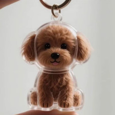 Cute Clear Pet Hair Memorial Capsule DIY Dog Fur Keepsake Pendant for Keychain P
