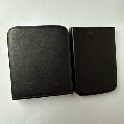 Coach Black Leather Slide Structured Business Card Holder Case