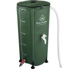 Rain Barrel 26.4-Gallon/100-Liter Collapsible Water Container Water Tank, Green