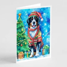 Caroline's Treasures DAC3361GCA7P Bernese Mountain Dog Christmas Greeting Cards