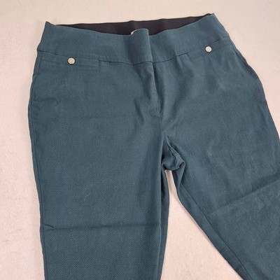 Maurices Women 18W Dress Pants Dark Green Excellent Textured Pull On Tapered