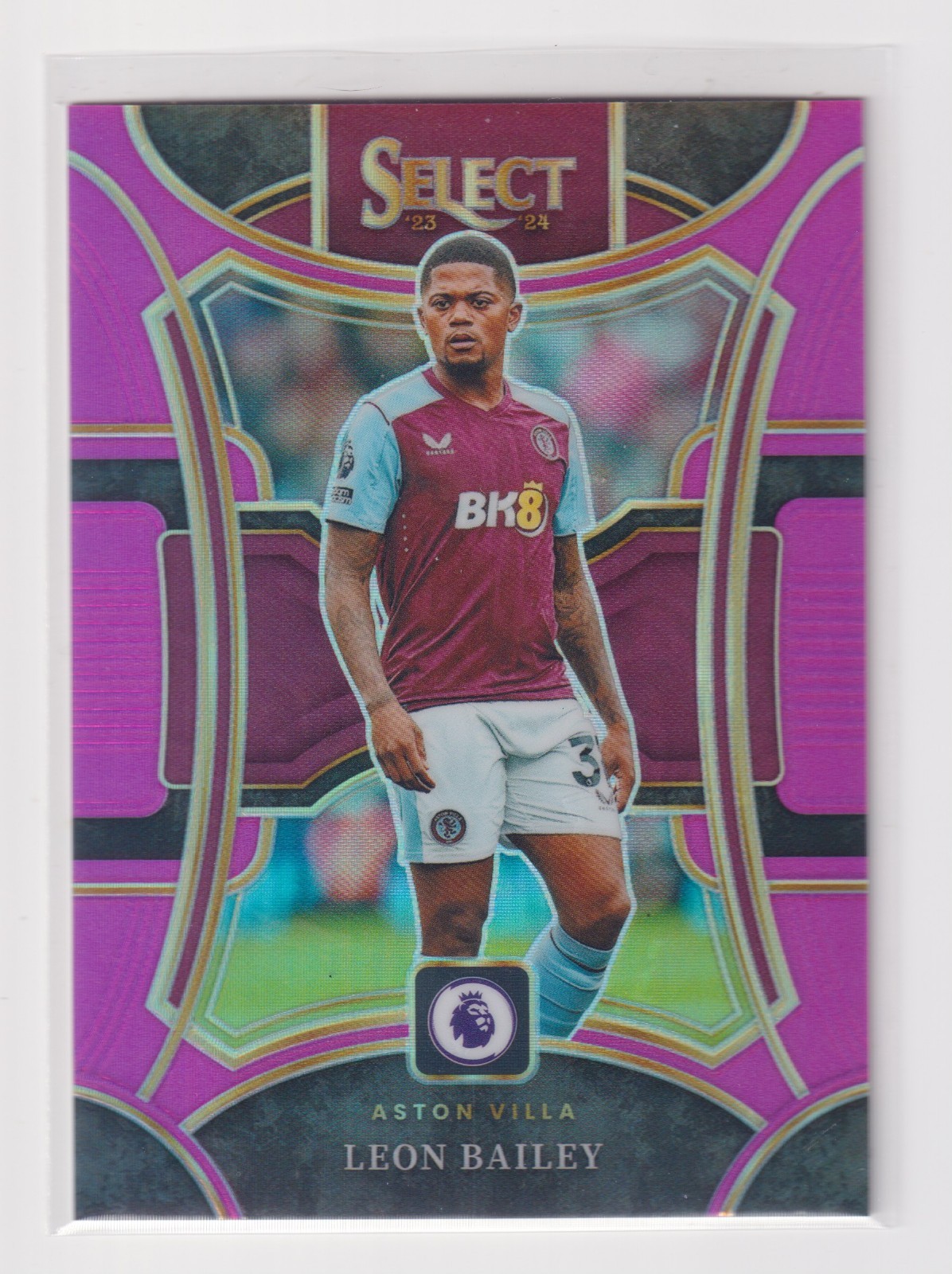 2023-24 Panini Select EPL Leon Bailey Pink Prizm Aston Villa #112 Jamaica