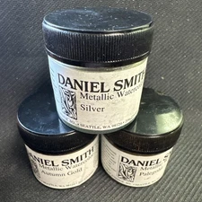 Daniel Smith Metallic Watercolor Powder 3 Bottles - 1 Ounce Each - Mostly Unused