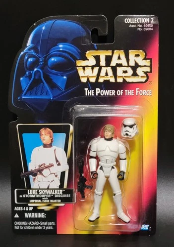 Star Wars The Power Of The Force Luke Skywalker Stormtrooper Disguise Figure NOC