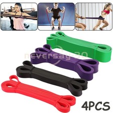 Heavy Duty Resistance Bands Set of 4  Exercise Pull up Assist Fitness Workout