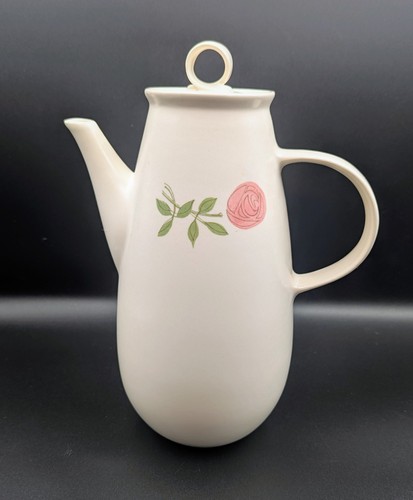 Vintage MCM Vernonware Vernon Kilns Metlox Rose-A-Day Ceramic Coffee Pot - Picture 4 of 10
