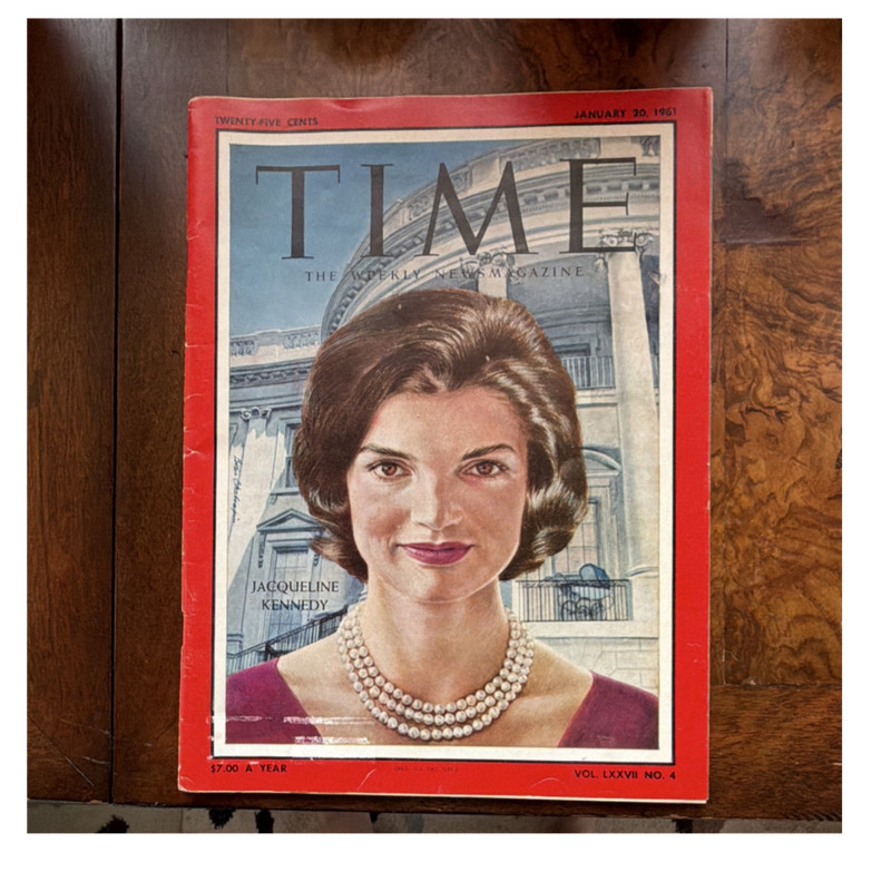 Time Magazine Jan 1961 Vol. LXXVII No. 4 Illustrated Jacqueline Kennedy Cover