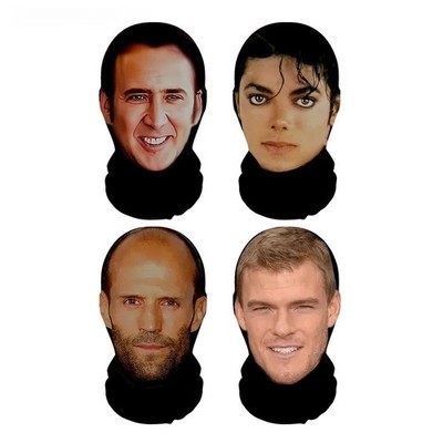 3D Printed Mask Elastic Mesh Full Face Mask for Men Women Cosplay Headwear Novel
