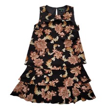 Ralph Lauren Women's Floral-Print Ruffle-Hem Georgette Dress Size 6