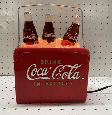 Coca-Cola Lighted Cooler Ice Chest Sign Drink Coca-Cola Bottles Lamp Red Bar
