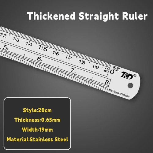 Double Side Scale Straight Ruler Stainless Steel Measuring Tool School Office - Picture 12 of 15