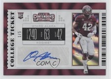 2019 Panini Contenders Draft Picks College Fame Ticket 1/5 Otaro Alaka Auto pn1