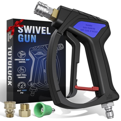 #ad ® Short Pressure Washer Gun Small Power Washer Handle with 3 8quot; Smooth Swiv... $61.08