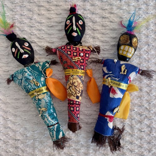 *Lot of 3* VOODOO DOLL New Orleans LUCKY MAGIC 8” Dolls from FRENCH QUARTER