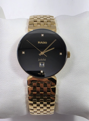 Rado Florence Quartz Black Dial Gold Tone Stainless Steel Ladies