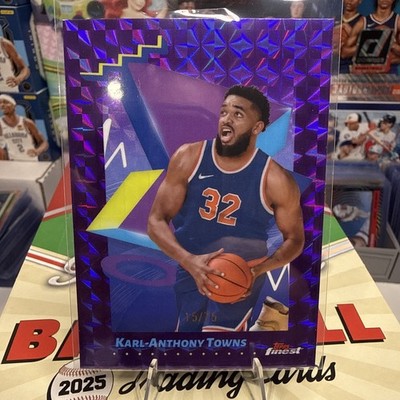 2025 Topps Finest Purple Geometric Refractor /75 Karl-Anthony Towns #153 KAT