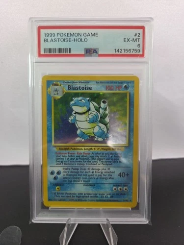 1999 POKEMON BASE SET UNLIMITED #2 BLASTOISE-HOLO PSA 6