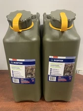 2 BRAND NEW SCEPTER GENUINE 5 GALLON  20 L OLIVE DRAB MILITARY DIESEL CAN.