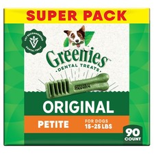 Greenies Veterinarian-Recommended Adult Natural Dental Dog Treats Petite Size...