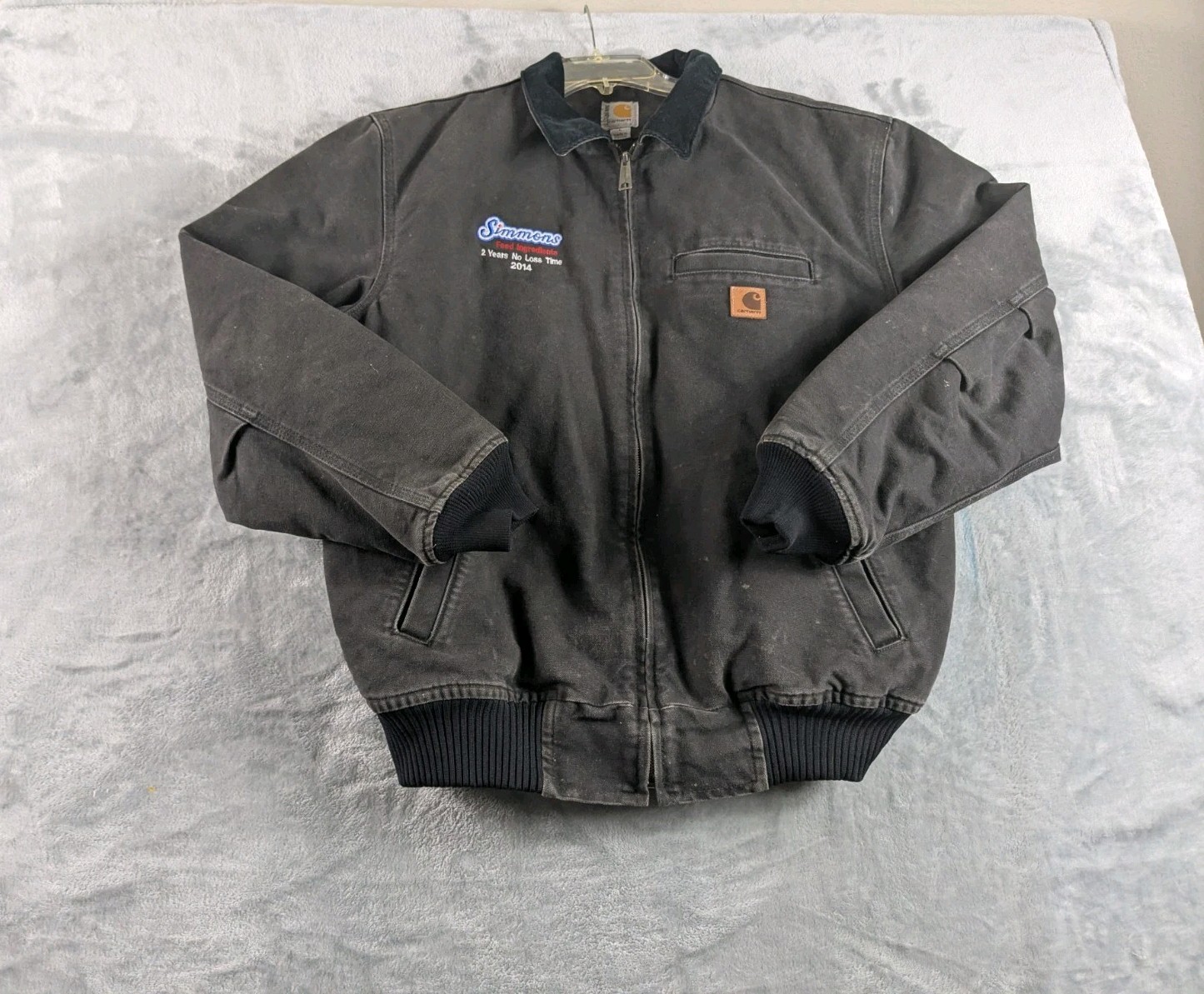 Carhartt Bankston Jacket Mens Large Black Faded Quilted Line