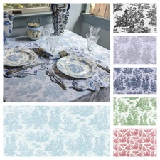 Toile Tablecloth French Colonial Home Decor Pink Blue Baby Wedding Shower Linens