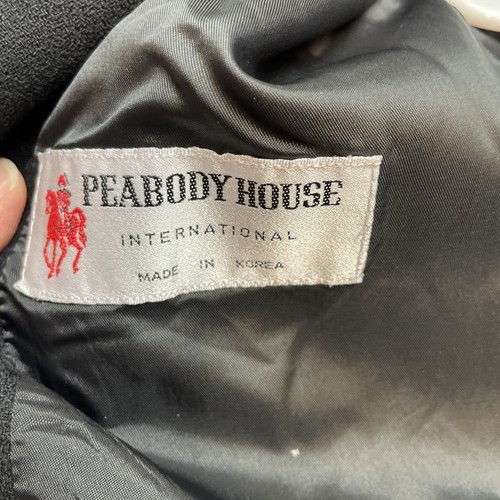Chaqueta Blazer Peabody House De Colección Para Mujer 7/8 Negra Lana Volantes Cuello Alta Costura - Imagen 3 de 9