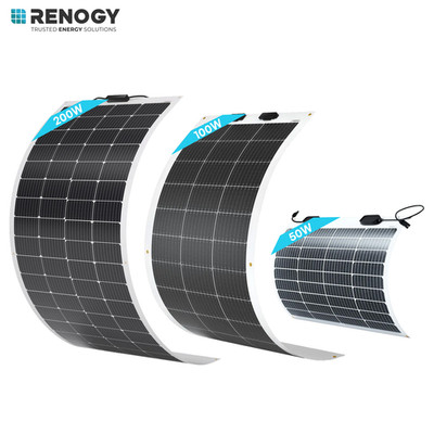 Renogy 200W 100W 50W Monocrystalline flexible Solar Panel for RV Camper BoatHome