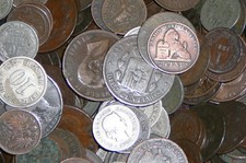 20  Foreign Coins all 1800's   Plus One 1800's Liberty Nic kel