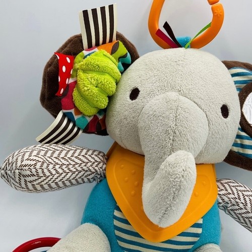 Skip Hop 8" Peluche Elefante Sonaglio Stropiccia Suono Dentether Giocattolo per Bambini Sensore Attività - Foto 5 di 14