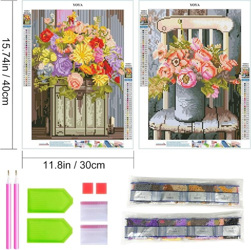DIY Flower Art Deco Diamond Painting Kits - 12x16 Inch Creative Gift Set - Picture 4 of 9