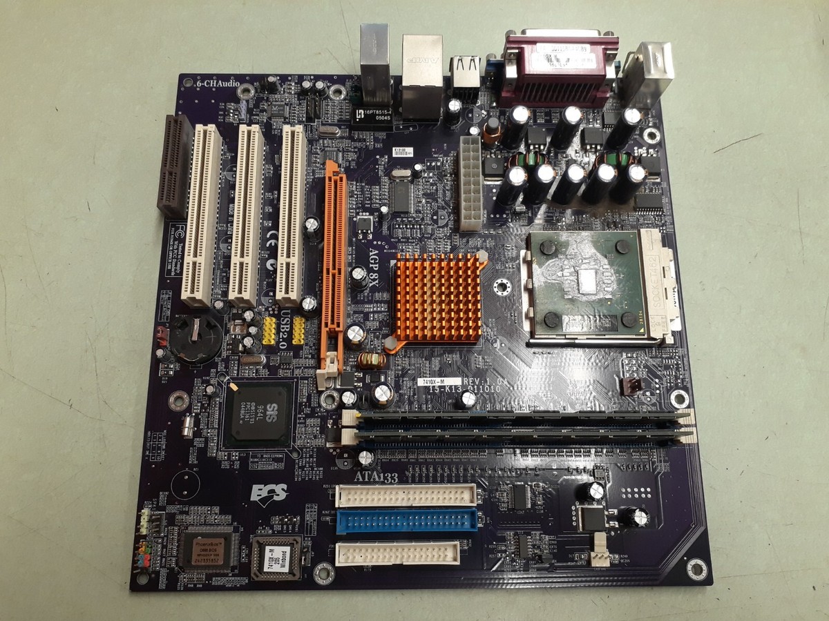 ECS 741GX-M Motherboard 15-K13-011010 SDA2500DUT3D 2x512MB