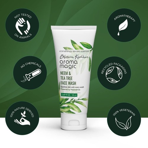 Aroma Magic Neem & Tea Tree Face Wash With Acne Controls & Oil Balancing 100ml, - Picture 6 of 9