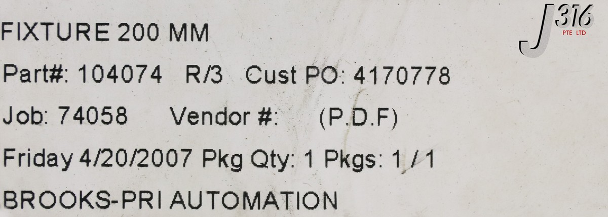 13676 BROOKS-PRI AUTOMATION 200MM WAFER PROCESSOR DISC FIXTURE