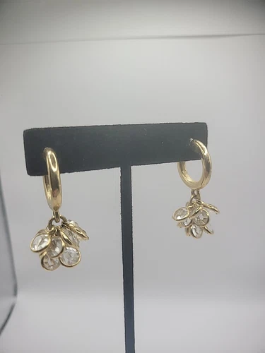 Vintage Gold Tone Stud Pierced Earrings Drop Dangle Clusters Jewelry Costume