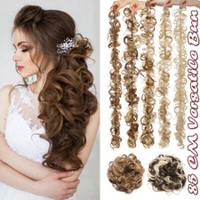 Real Long Messy Bun Wrap Hair Extension Curly Scrunchie Bun Natural As Human US
