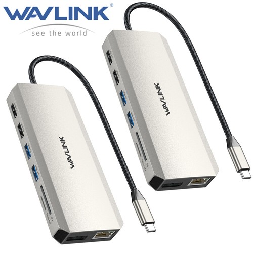 WAVLINK USB C Hub Type C Laptop Docking Station Triple Monitor Dual 4K HDMI/DP - Picture 44 of 48
