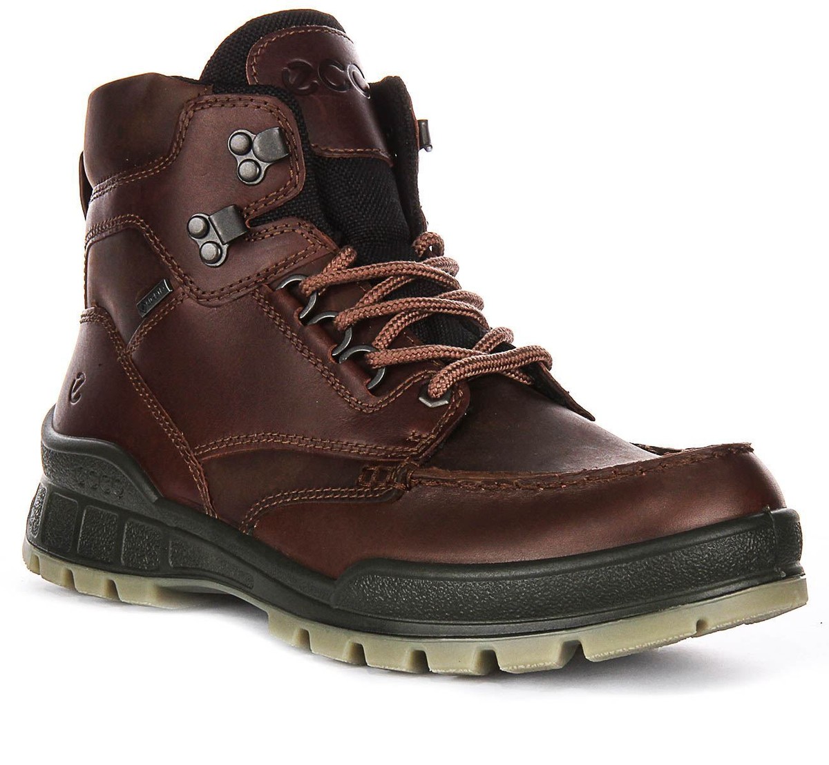 Ecco Track 25 Gore Tex Mid Cut Outdoor Leather Mens Boots Brown US