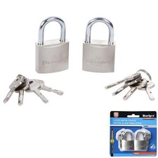 BlueSpot 2pce satin finish padlock 30mm Same Keys