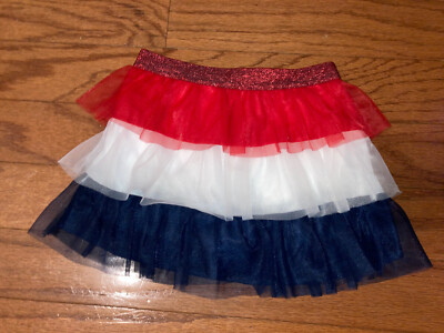 Baby toddler girl Way to Celebrate Patriotic red white blue ruffle skirt 3t 