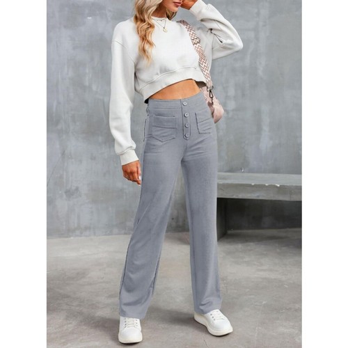 Women's Casual High Waist Stretch Pants Ladies Flexi Pants for Women Trousers - Picture 19 of 31
