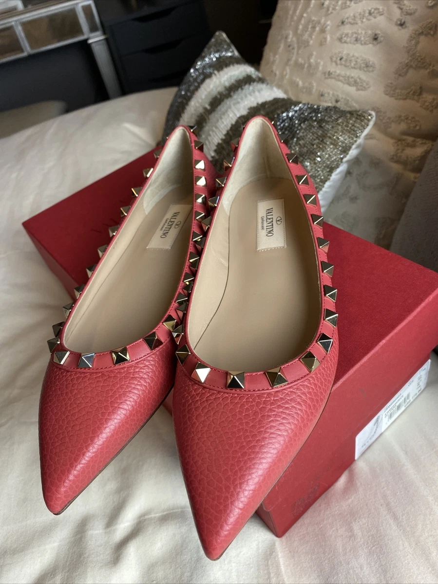 Valentino rockstud 2025 flats red