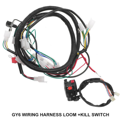 Full Electric Start Engine Wiring Harness Loom GY6 125 150cc Quad Bike ATV Buggy