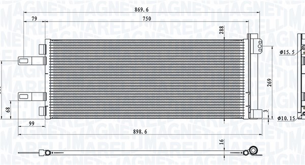 MAGNETI MARELLI 350203623000 Condenser, air conditioning for ,CITROËN,FIAT,PEUGE