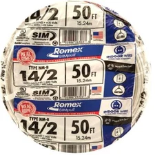 50 ft. 14/2 Solid Romex Simpull CU NM-B W/G Wire