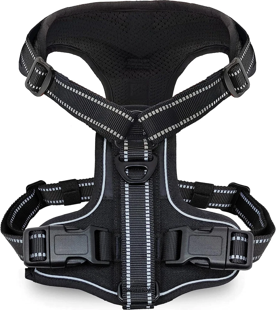 Dog Harness for Large Dogs No Pull, 90° Rotatable Reflective Dog Harness with Fo