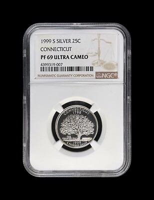 UNITED STATES. 1999, 25 Cents, Silver - NGC PF69 - Connecticut