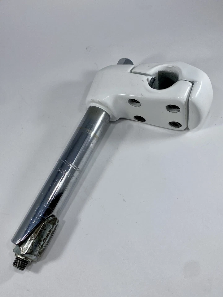 Vintage BMX Overbite Stem Blanco Freestyle Potts Mod CW Hutch GT Kuwahara Años 80’s Foto 2 de 4